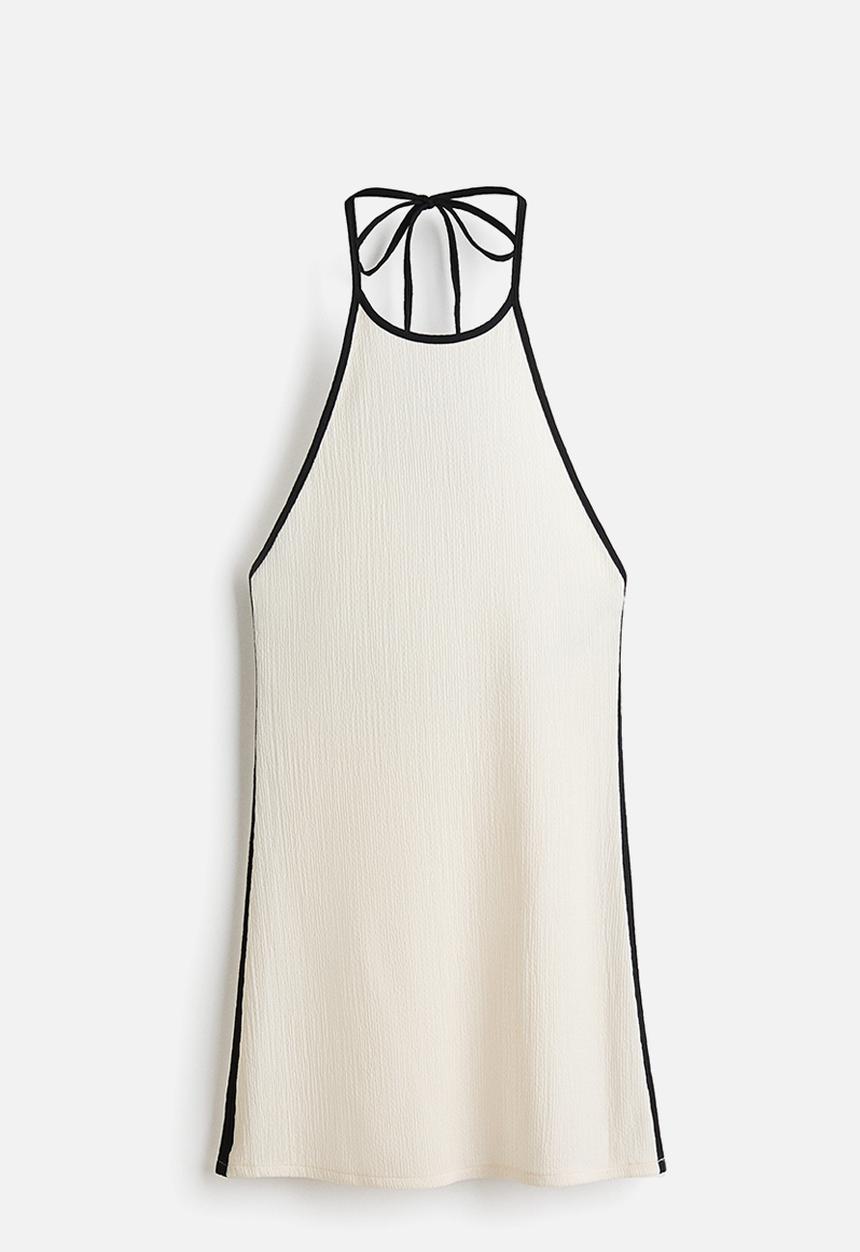 H&M - Crinkled jersey beach dress - cream