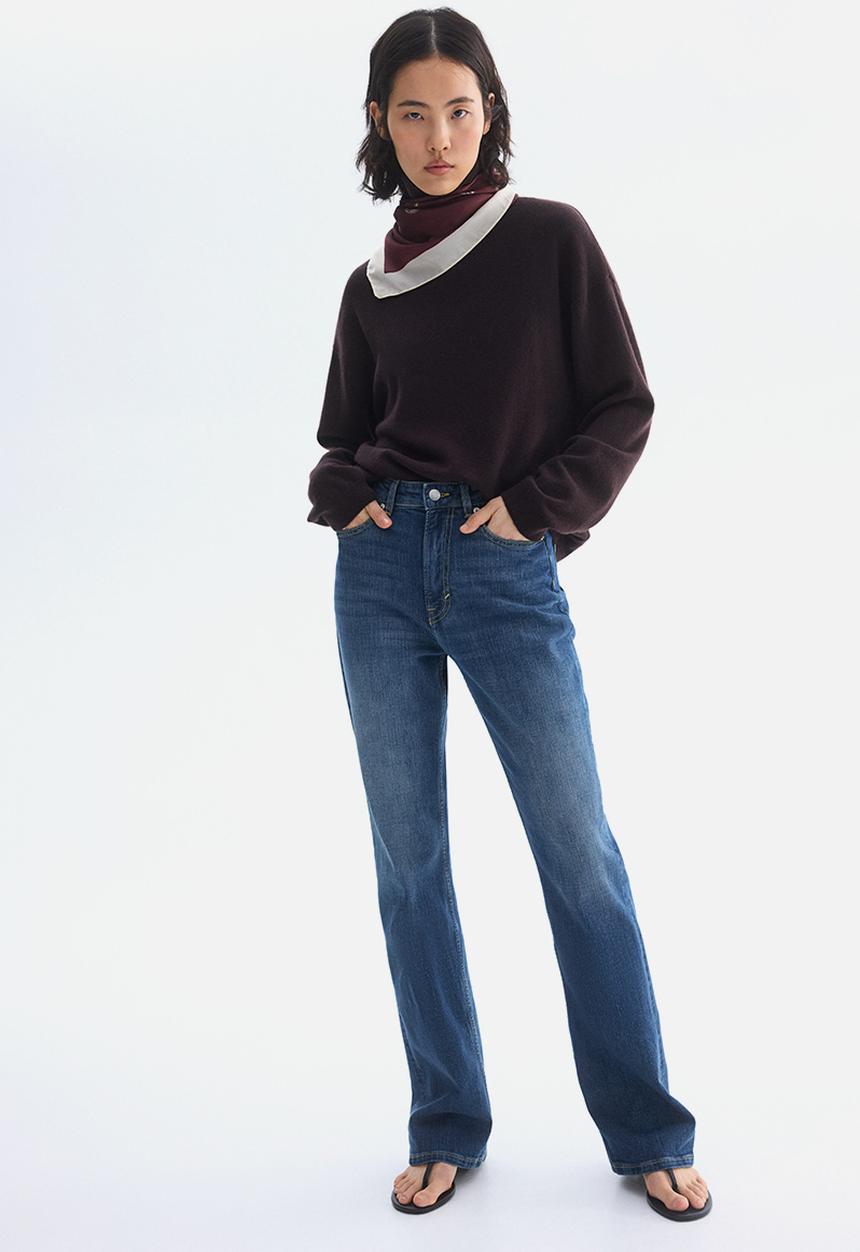 H&M - Bootcut high jeans - dark denim blue