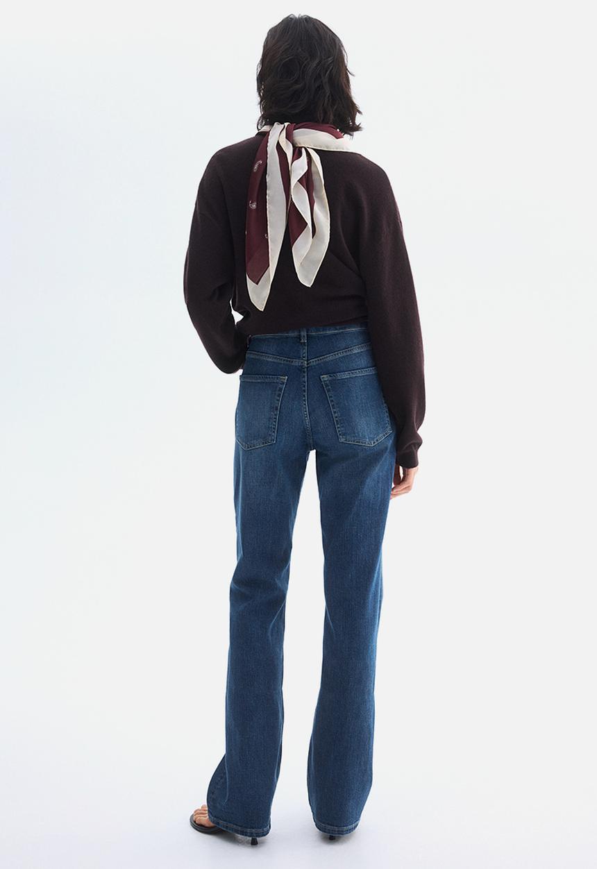 H&M - Bootcut high jeans - dark denim blue