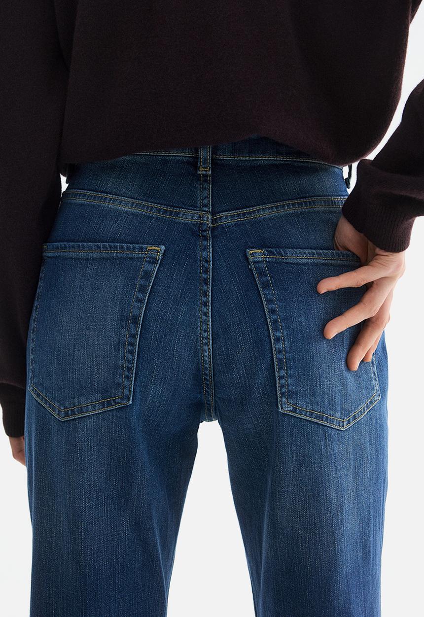 H&M - Bootcut high jeans - dark denim blue