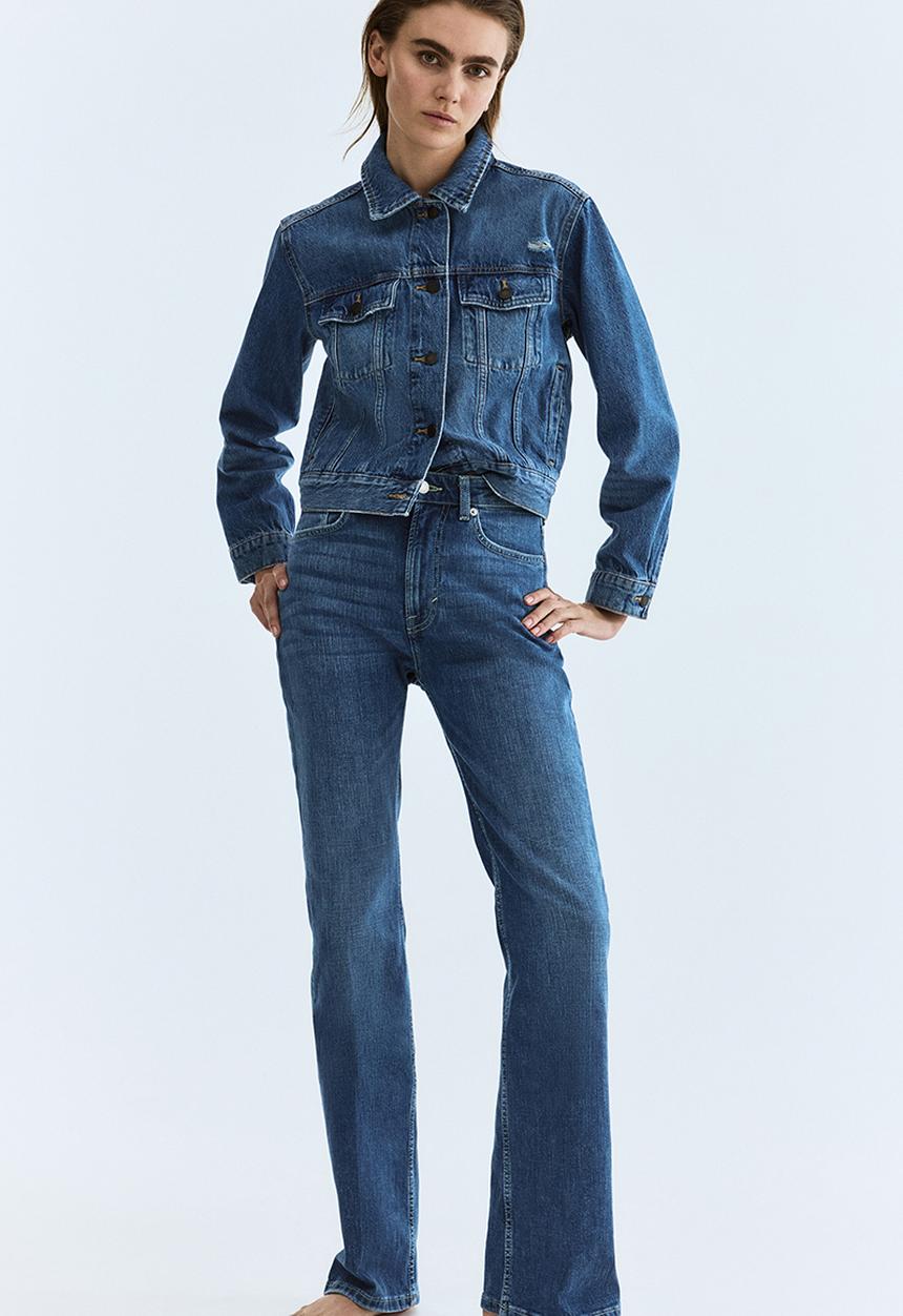 H&M - Bootcut high jeans - denim blue