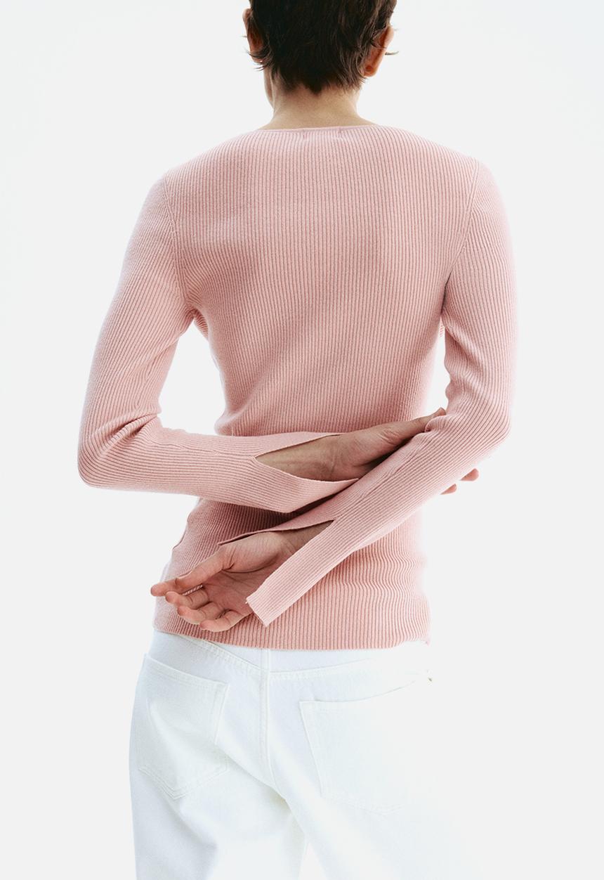 H&M - Rib-knit top - light pink