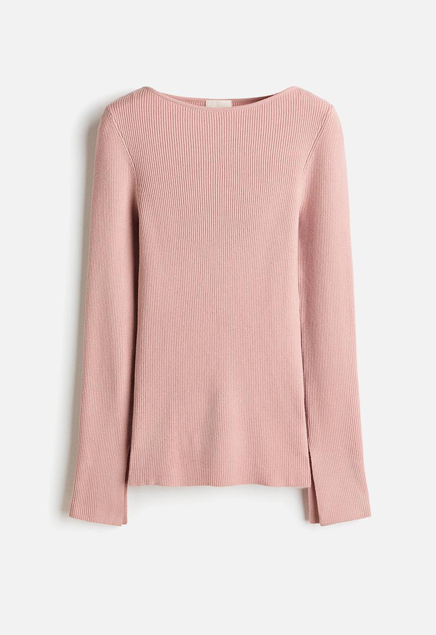 H&M - Rib-knit top - light pink