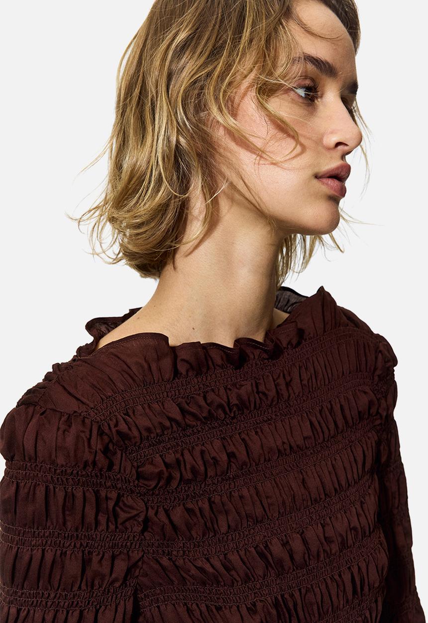 H&M - Smocked top - rust brown
