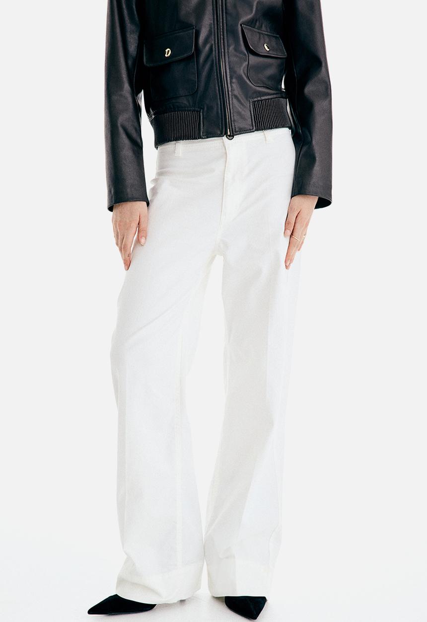 H&M - Canvas Pants - white - 1319343003