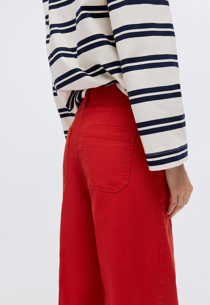 H&M - Canvas Pants - bright red - 1319343006
