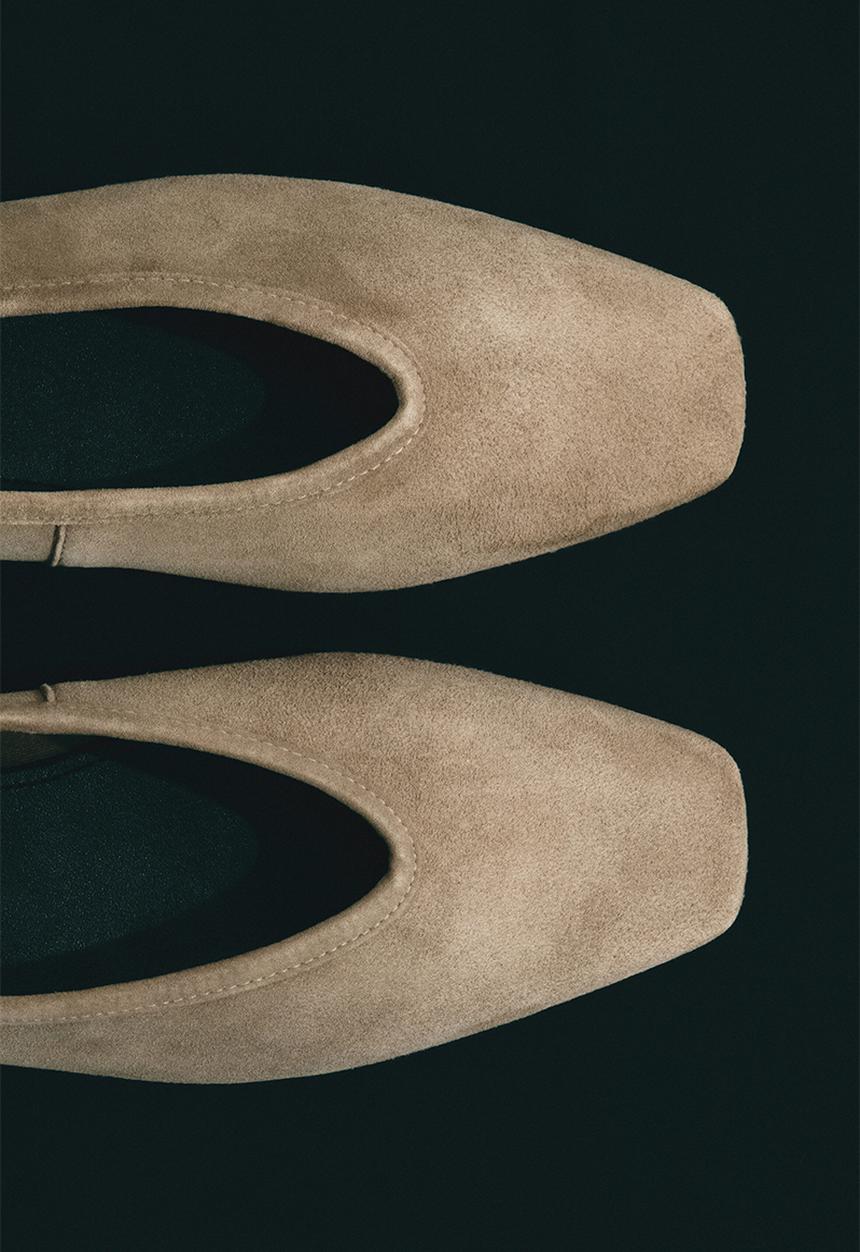 H&M - Leather ballet flats - beige