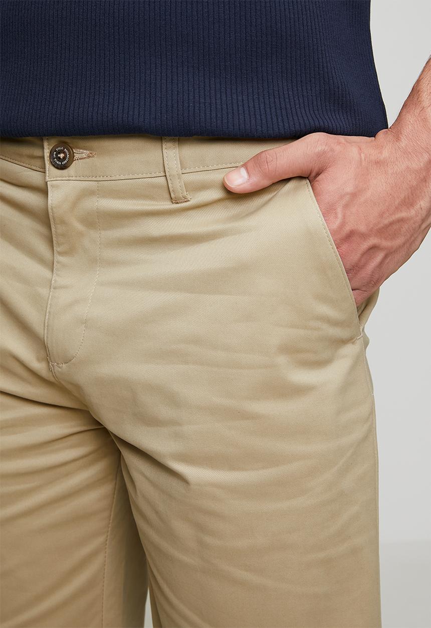 POLO - MENS ESSENTIAL COTTON CHINO SHORTS - Beige