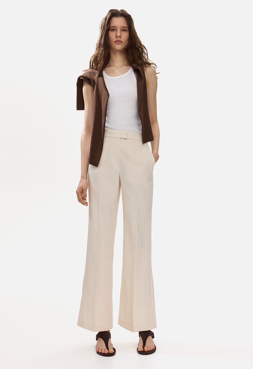 H&M - Bootcut tailored trousers - light beige