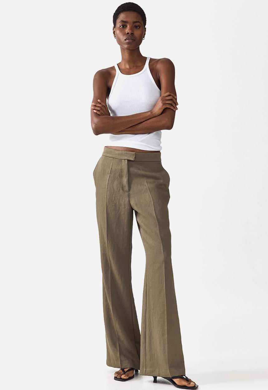 H&M - Bootcut tailored trousers - khaki green