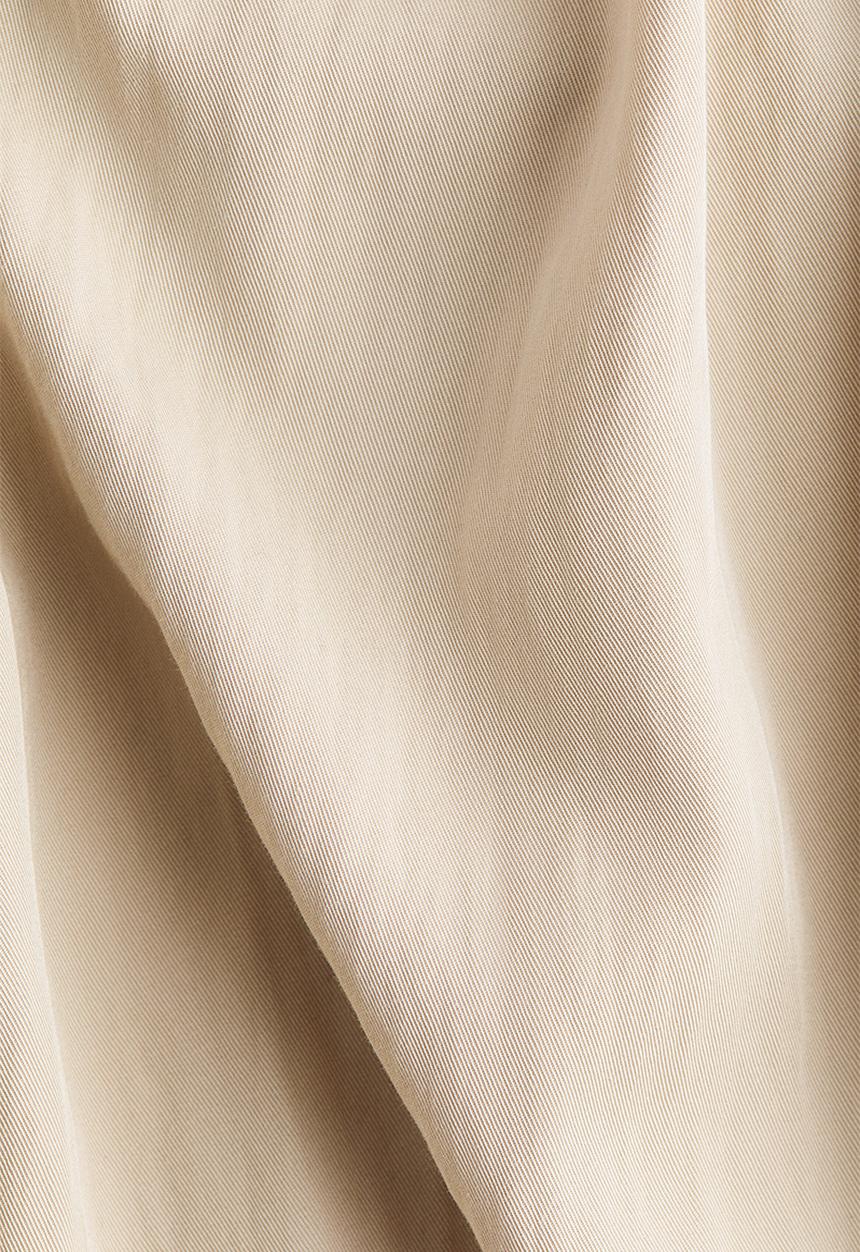 H&M - Bubble-hem twill blouse - light beige