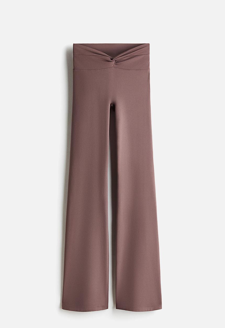 H&M - Flared yoga leggings with softmove™ - light truffle