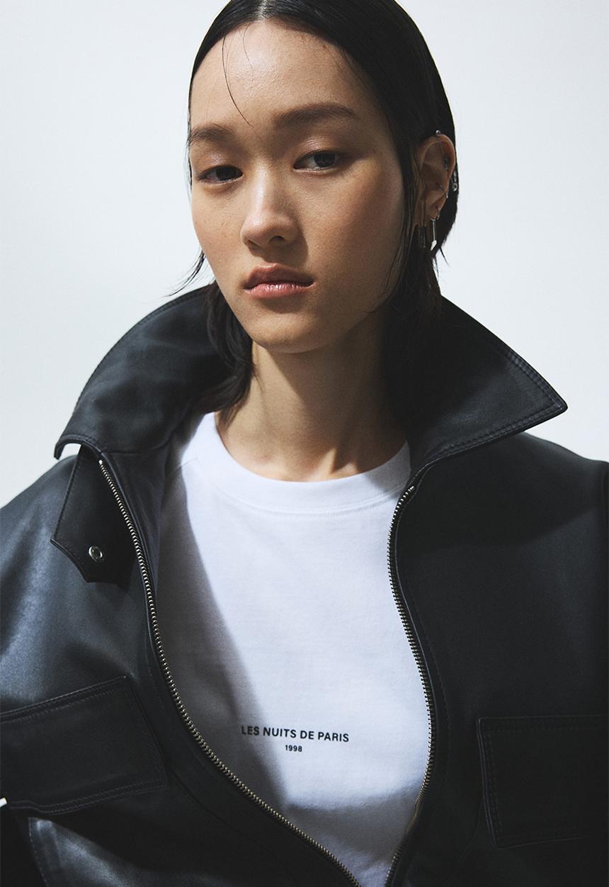 H&M - Oversized jersey top - white/les nuits