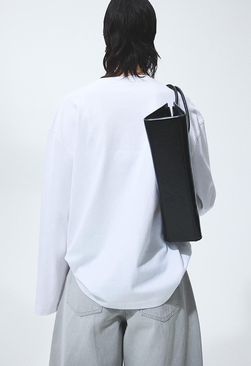 H&M - Oversized jersey top - white/les nuits