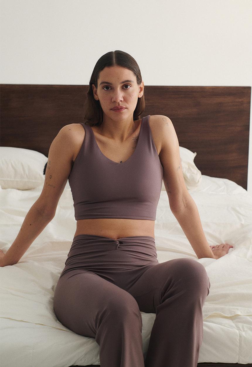 H&M - Twist-detail vest top with softmove™ - light truffle