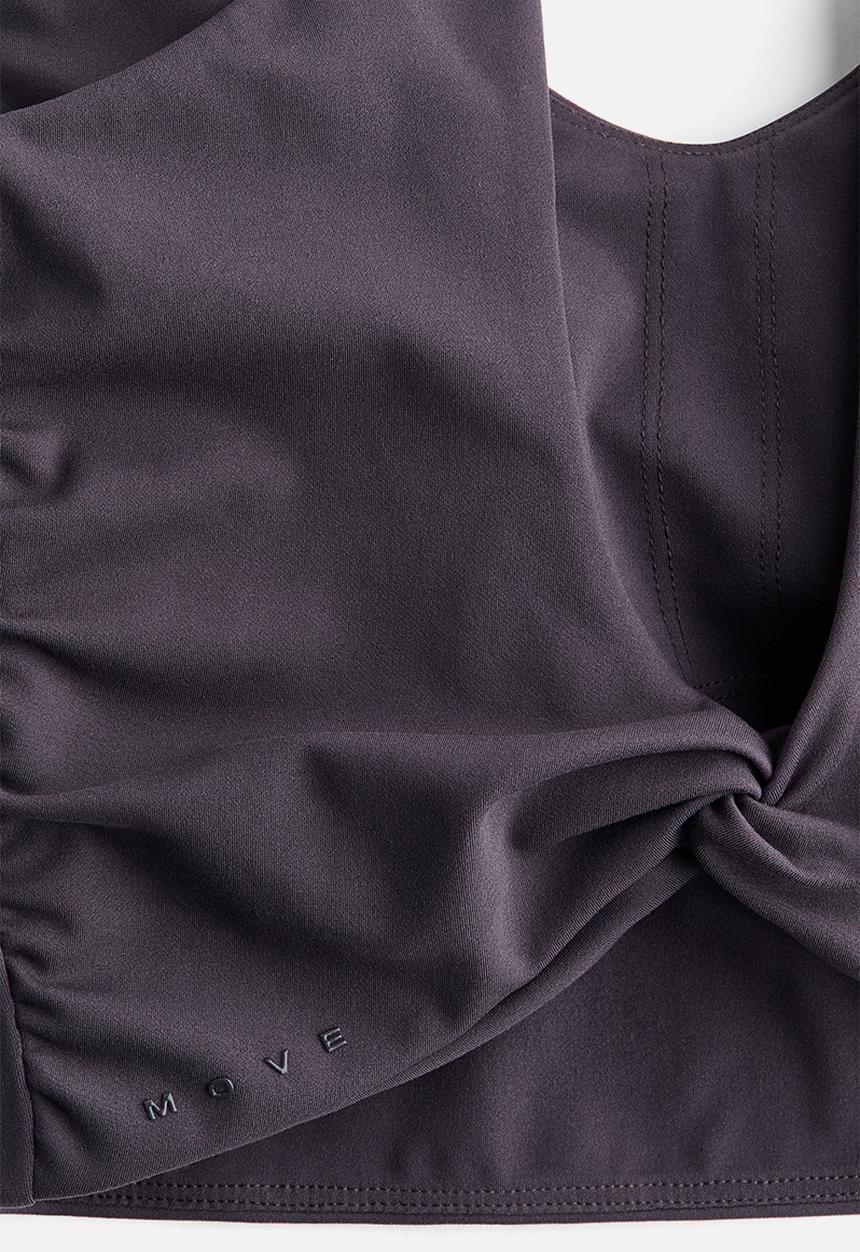 H&M - Twist-detail vest top with softmove™ - plum purple