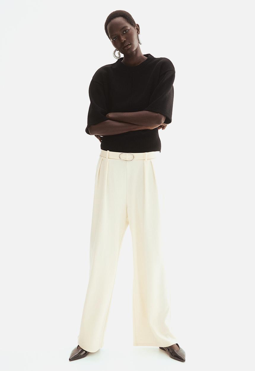H&M - Ponte di roma trousers - cream