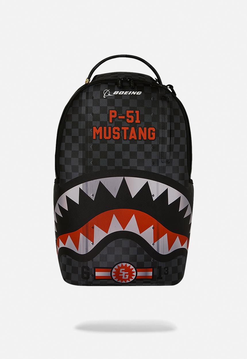Sprayground - Boeing P-51 Mustang Sharkmouth Backpack - Black
