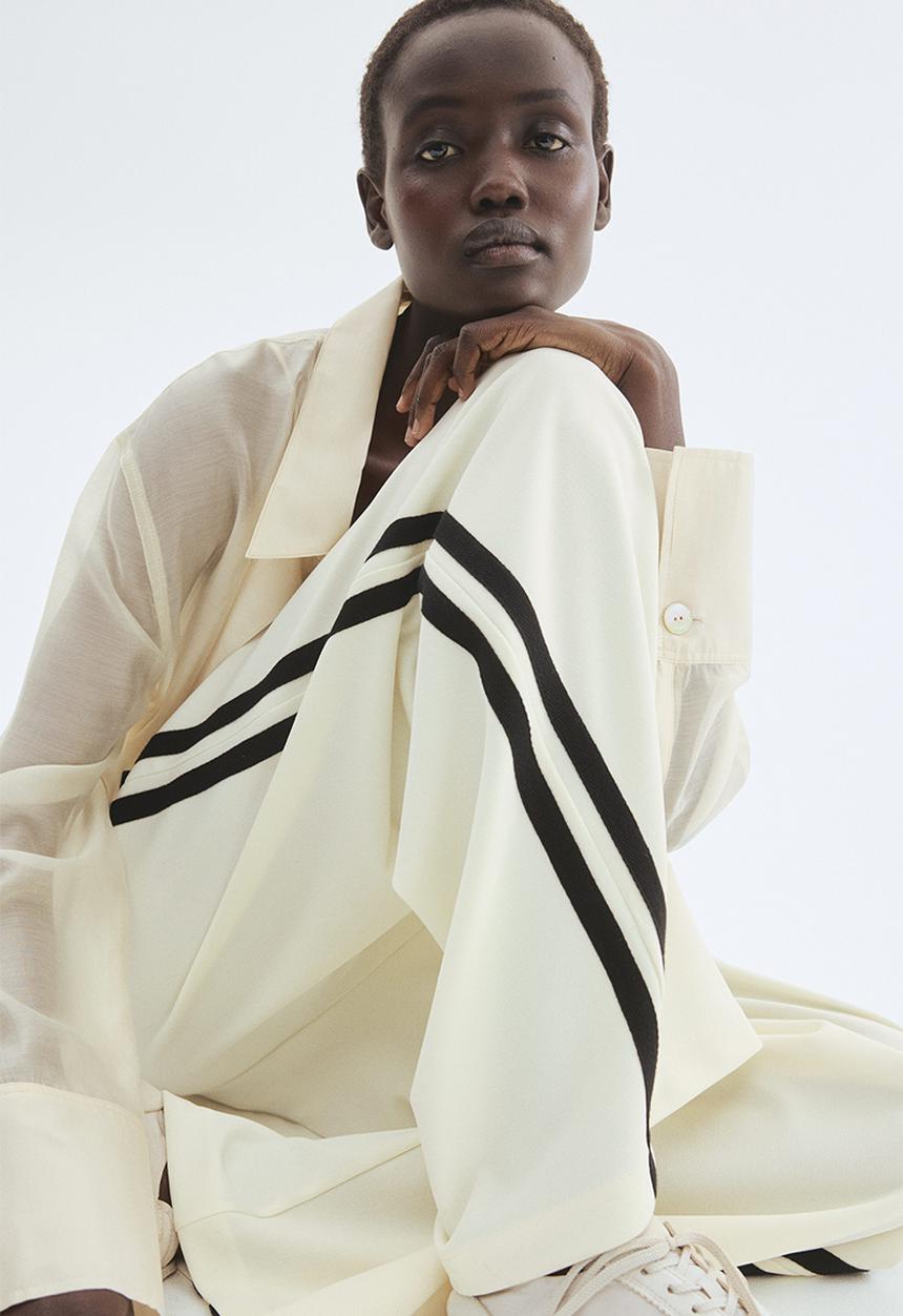 H&M - Tailored jersey trousers - cream