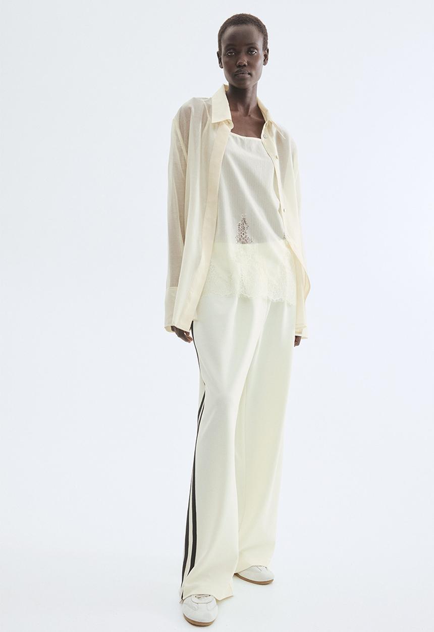 H&M - Tailored jersey trousers - cream
