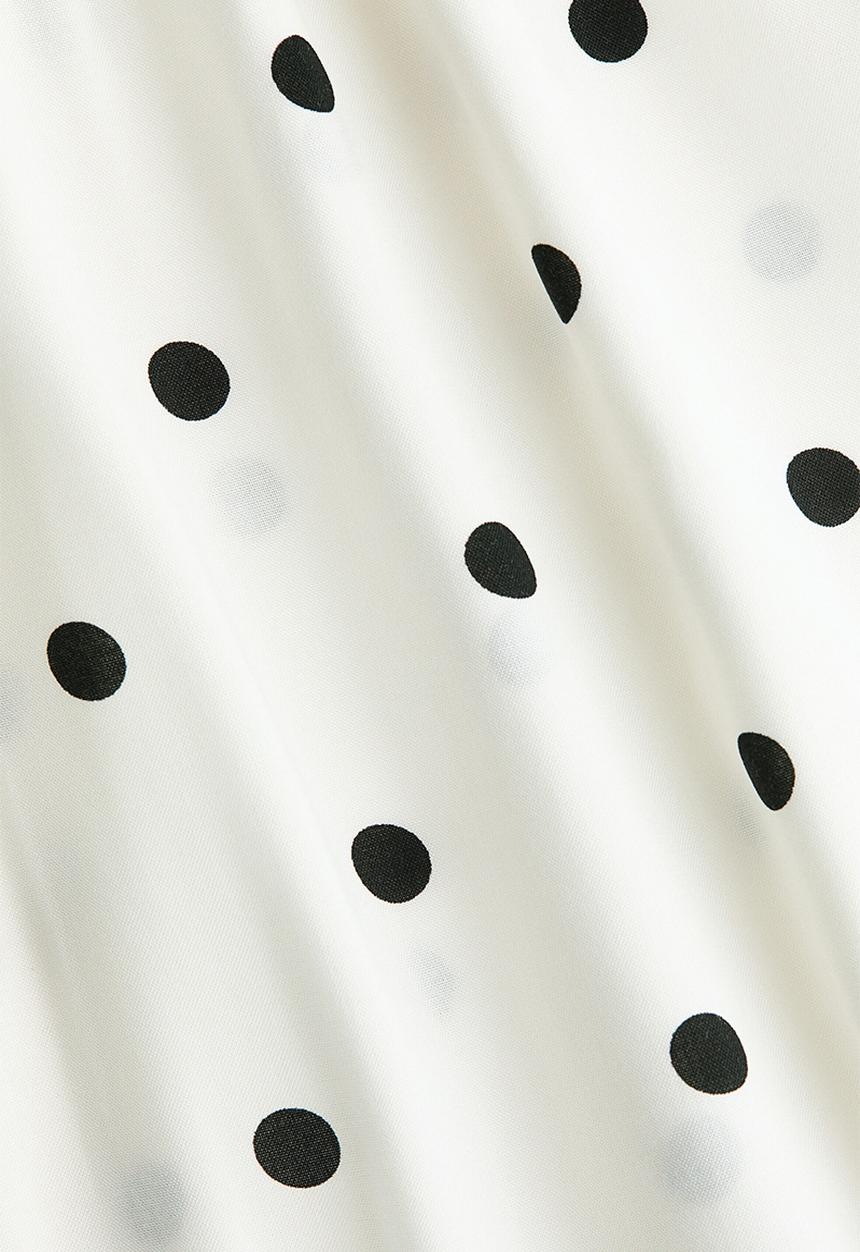 H&M - Smocked strappy dress - white/polka dot