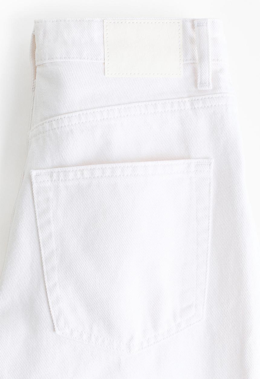 H&M - Straight high waist ankle jeans - white
