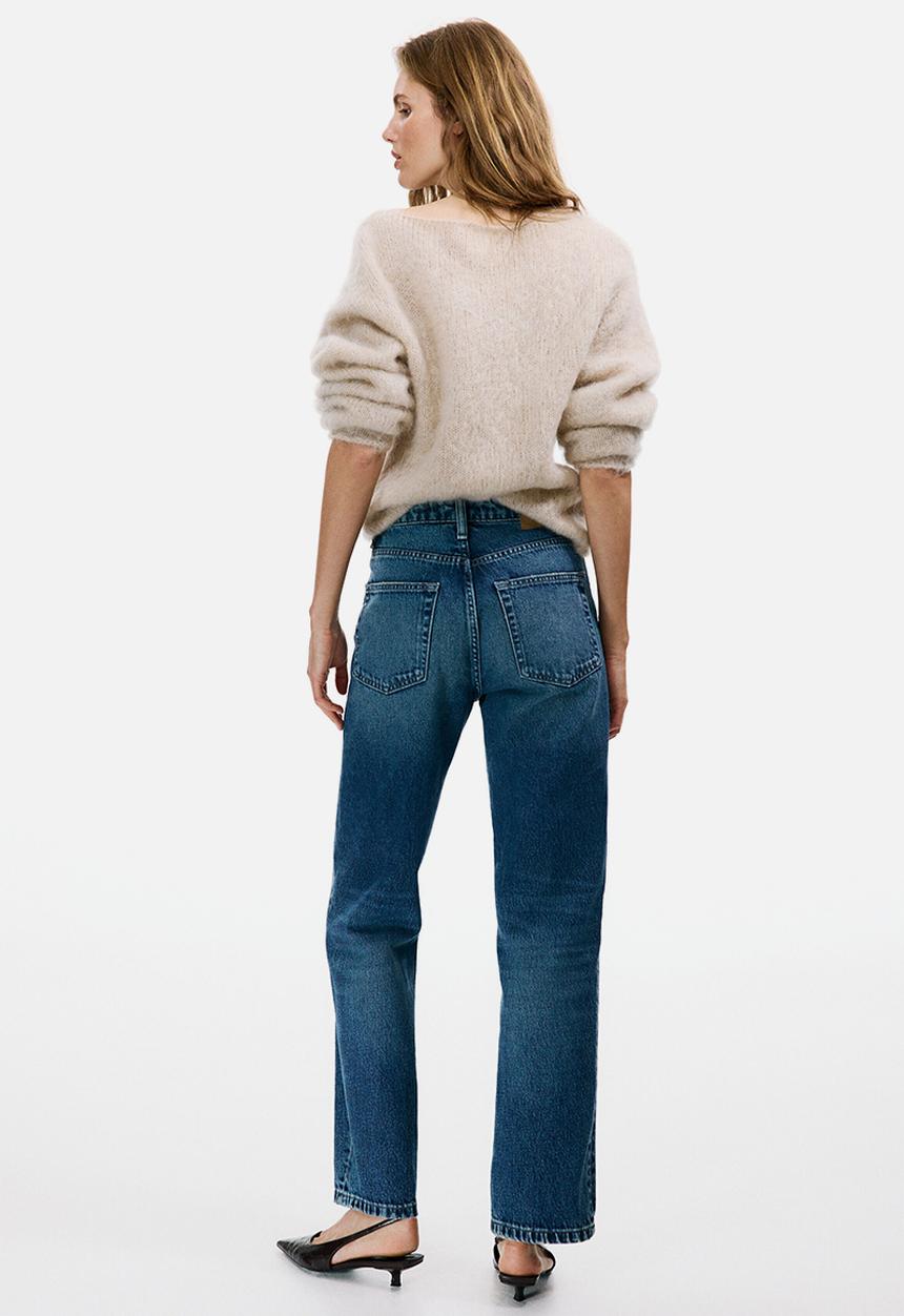 H&M - Straight high waist ankle jeans - denim blue
