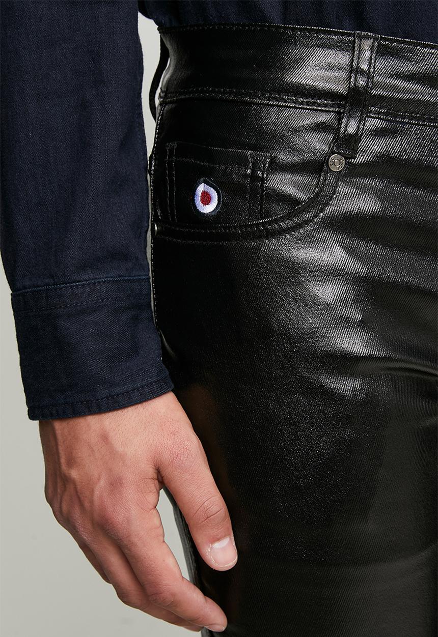 Ben Sherman - Wax Coated Sheen Slim Fit Denim - Black