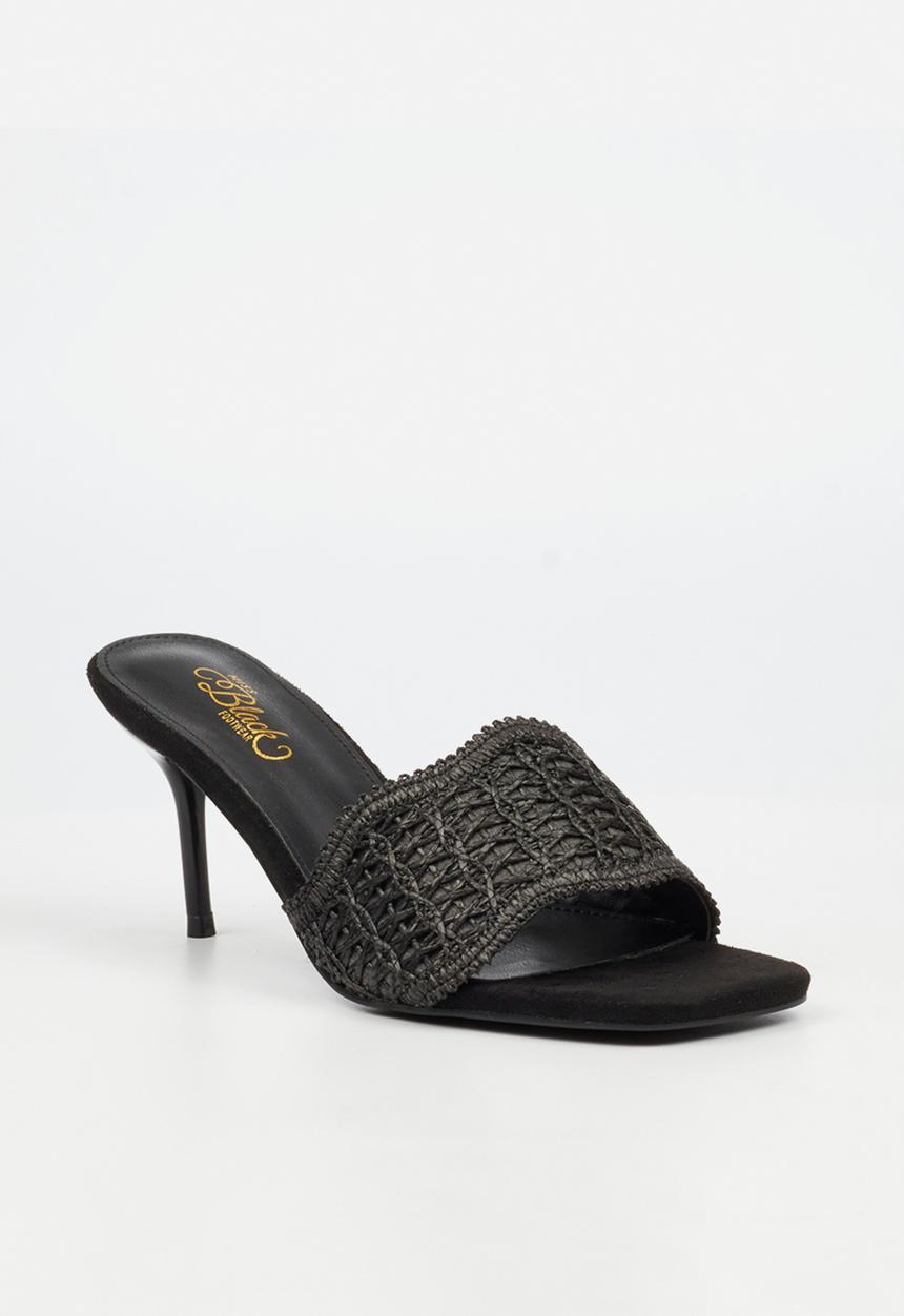 Miss Black - Macrame 1 macrame heel - black