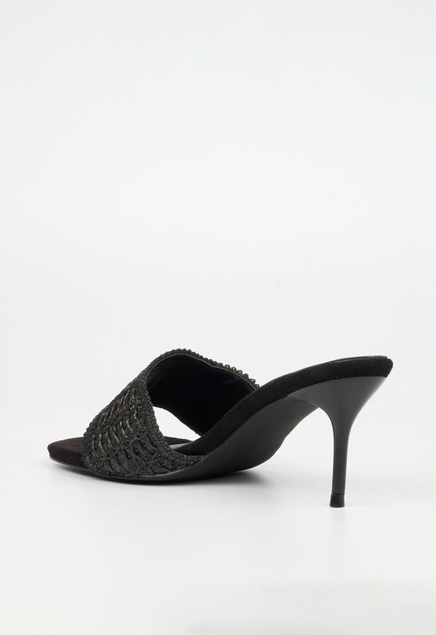 Miss Black - Macrame 1 macrame heel - black