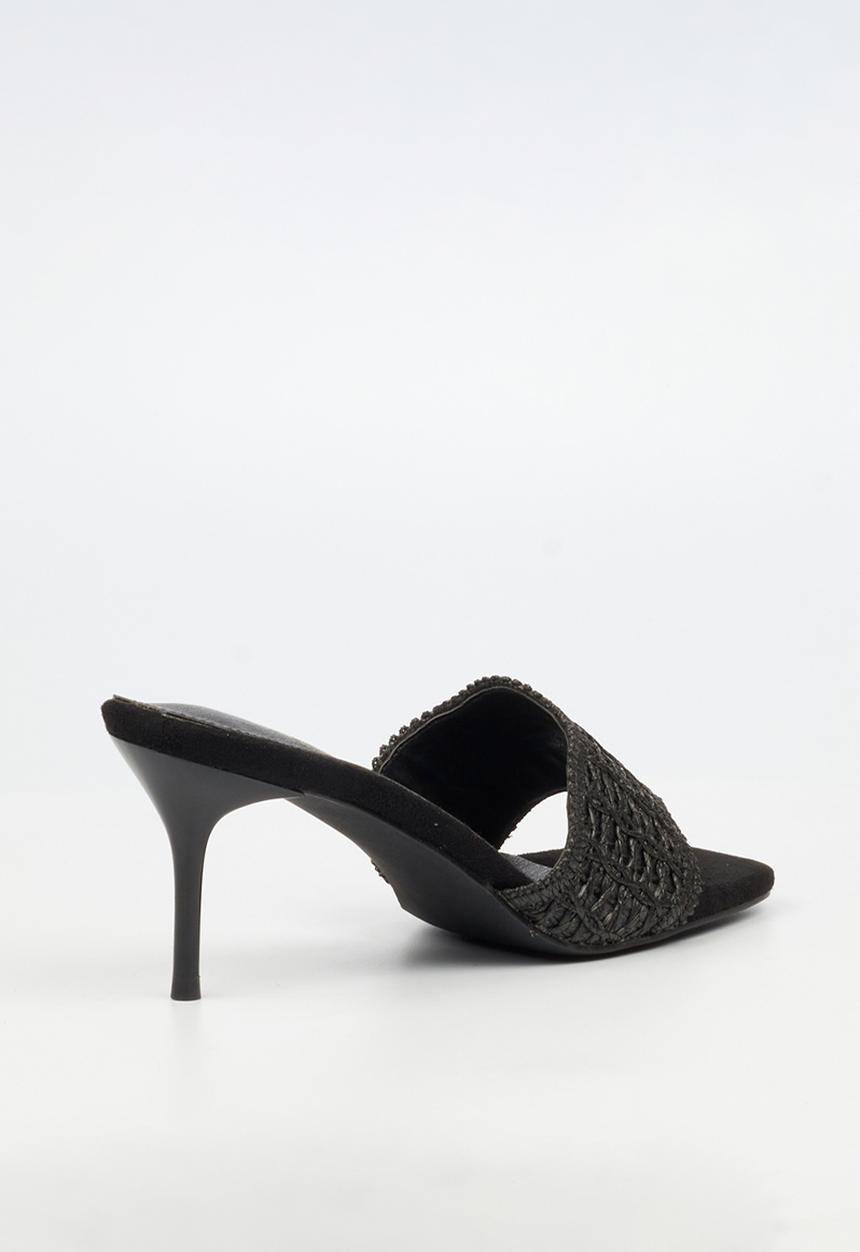 Miss Black - Macrame 1 macrame heel - black