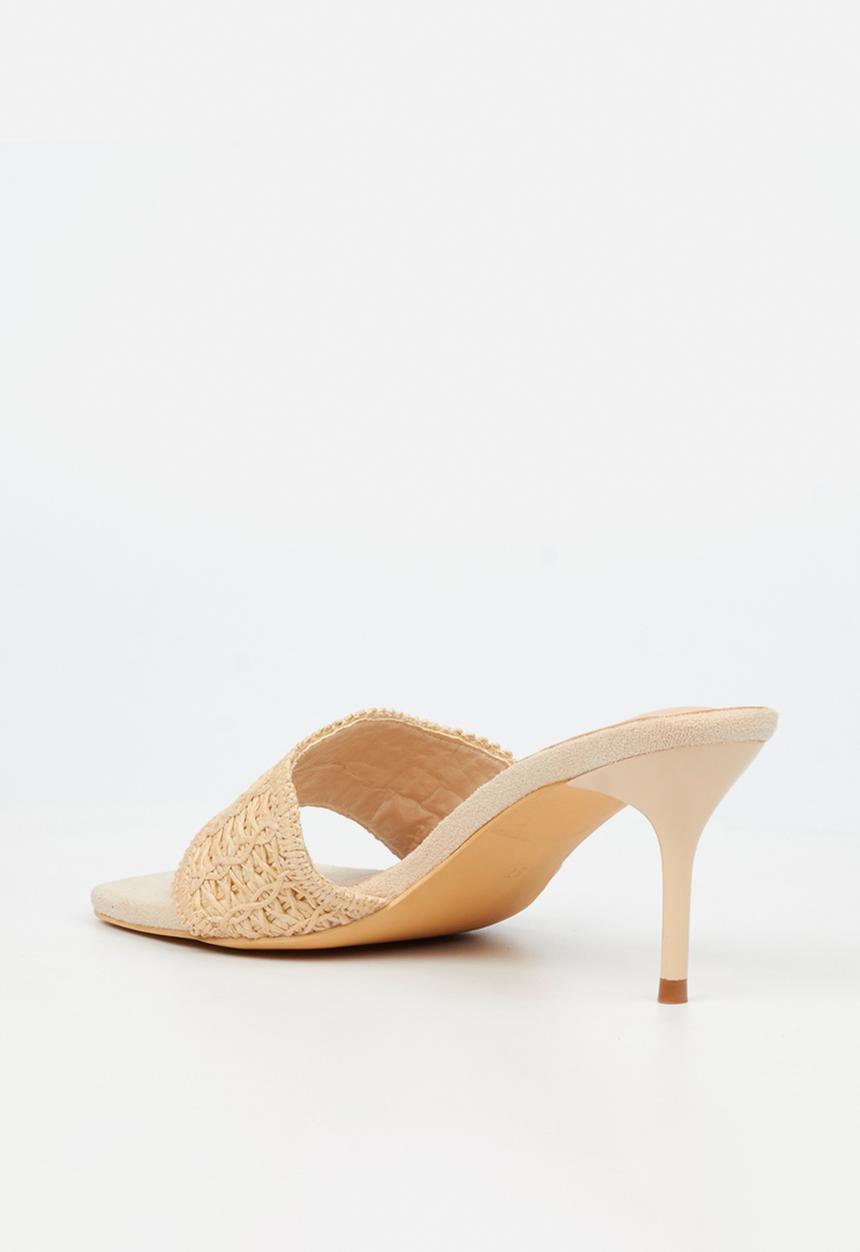 Miss Black - Macrame 1 macrame heel - ivory