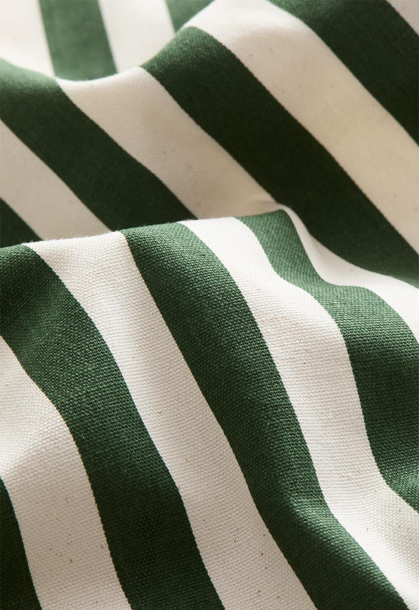 H&M - Outdoor cushion cover - dark green/striped