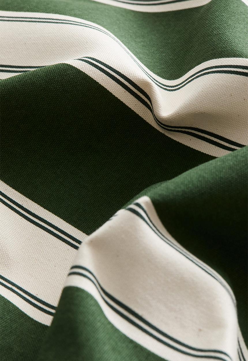 H&M - Outdoor cushion cover - dark green/striped