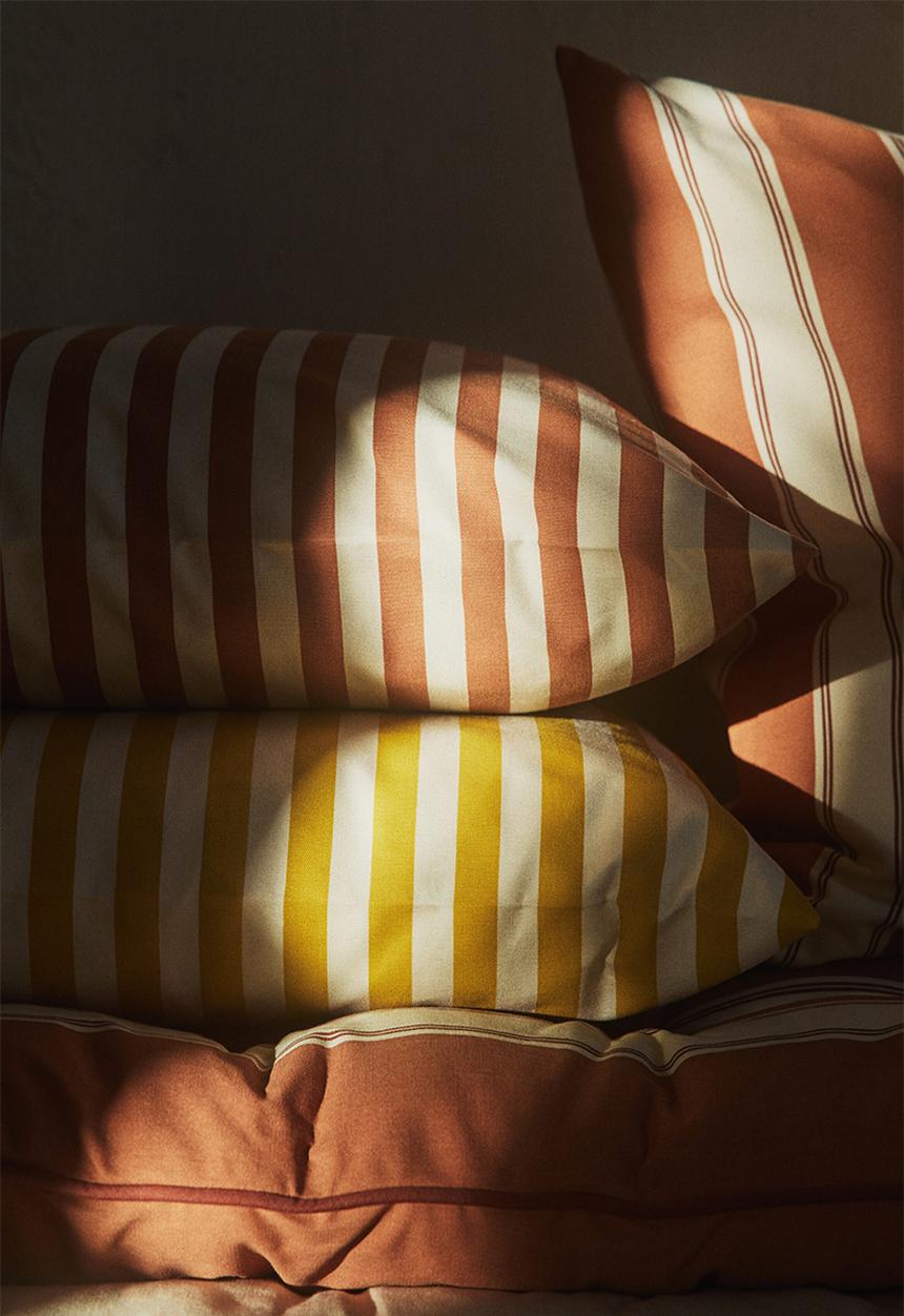 H&M - Outdoor cushion cover - yellow/striped