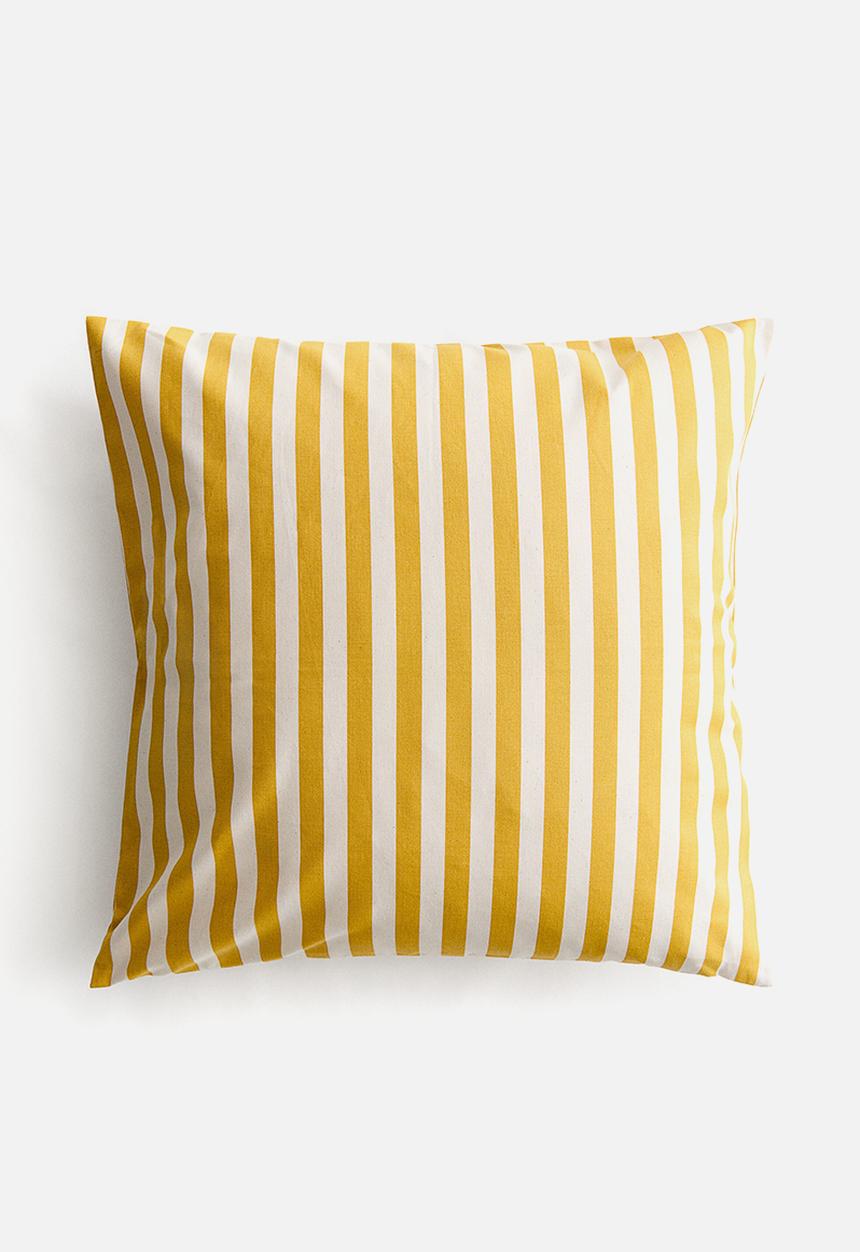 H&M - Outdoor cushion cover - yellow/striped