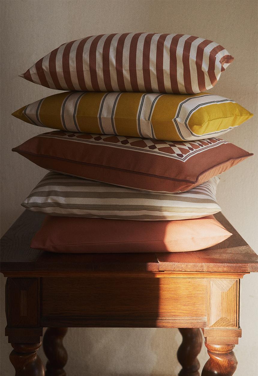 H&M - Outdoor cushion cover - yellow/striped