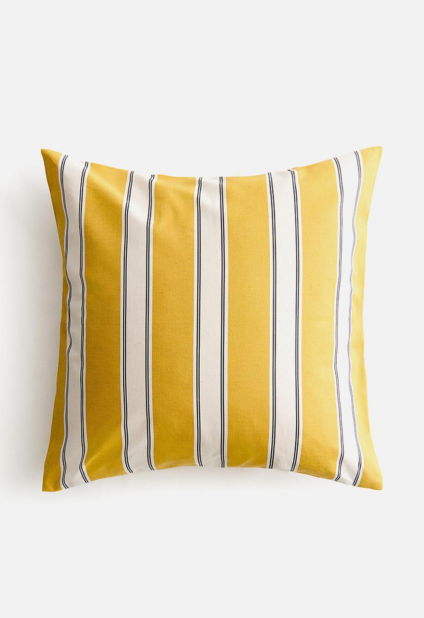 H&M - Outdoor cushion cover - yellow/striped