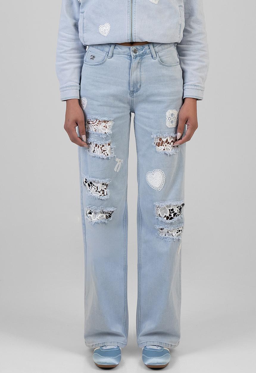 SISSY BOY - Kiera Wide Leg Jeans  - Light Vintage
