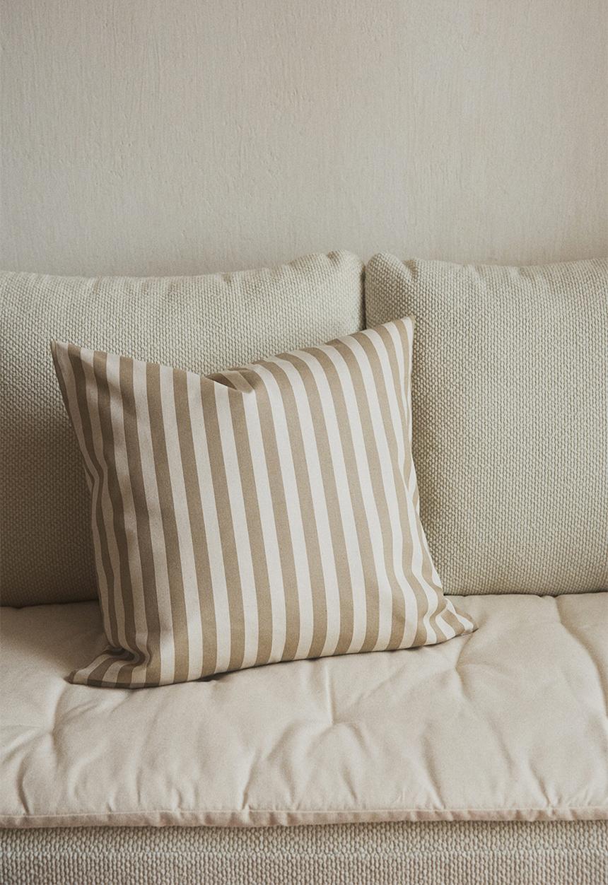 H&M - Outdoor cushion cover - beige/striped