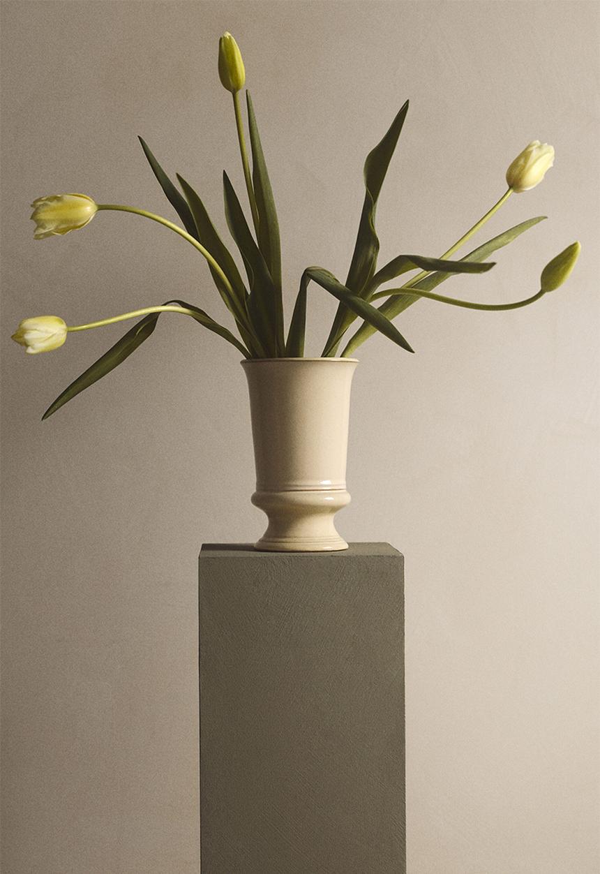 H&M - Reactive-glaze terracotta vase - light beige
