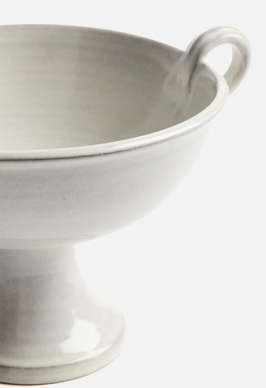 H&M - Footed reactive-glaze serving bowl - white