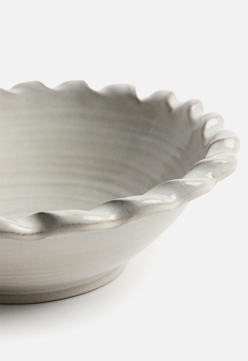 H&M - Reactive-glaze serving bowl - cream