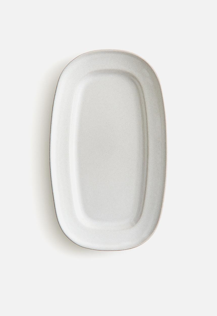 H&M - Reactive-glaze serving plate - white