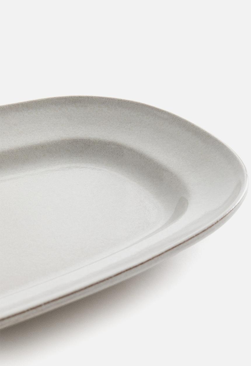 H&M - Reactive-glaze serving plate - white