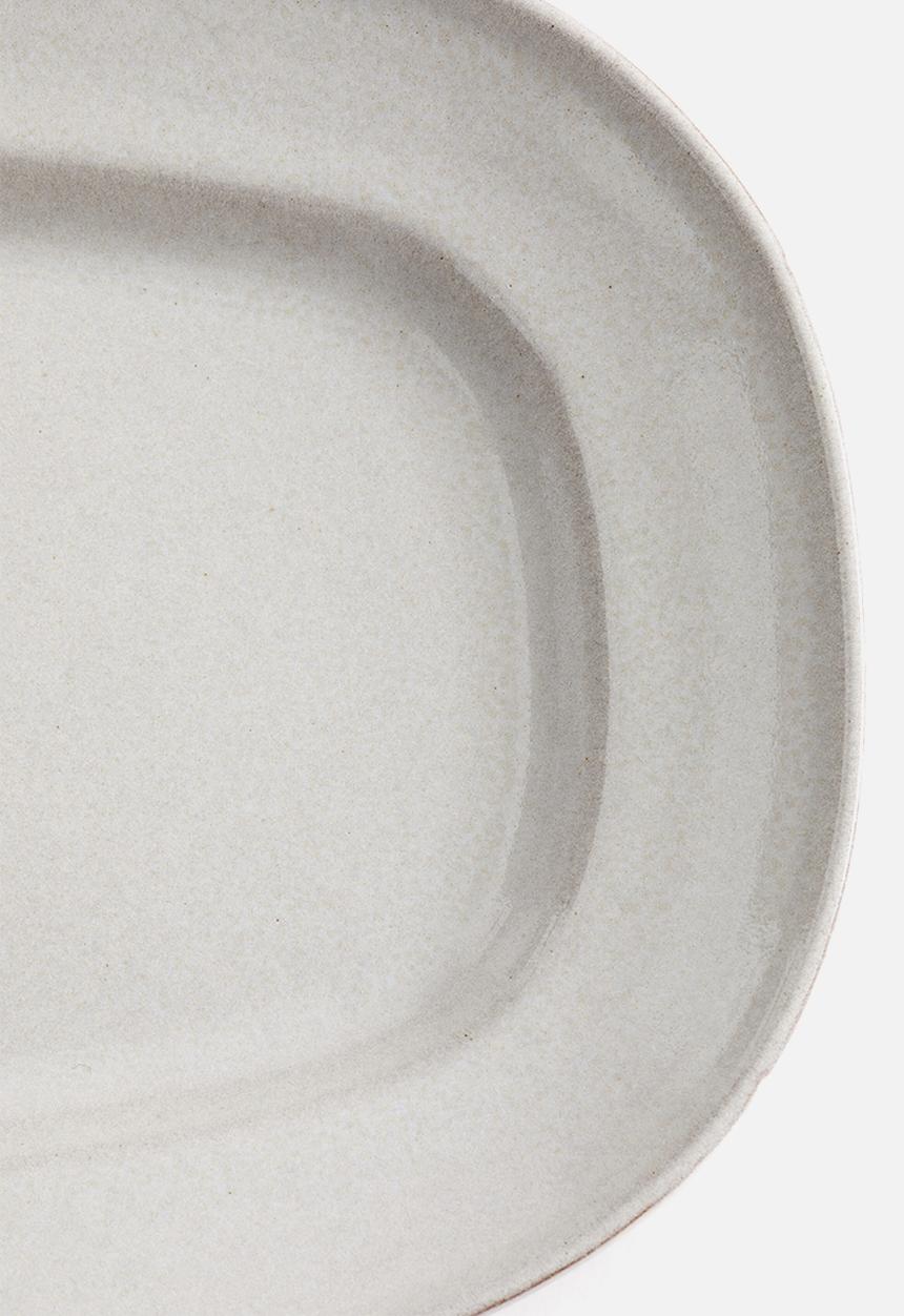 H&M - Reactive-glaze serving plate - white