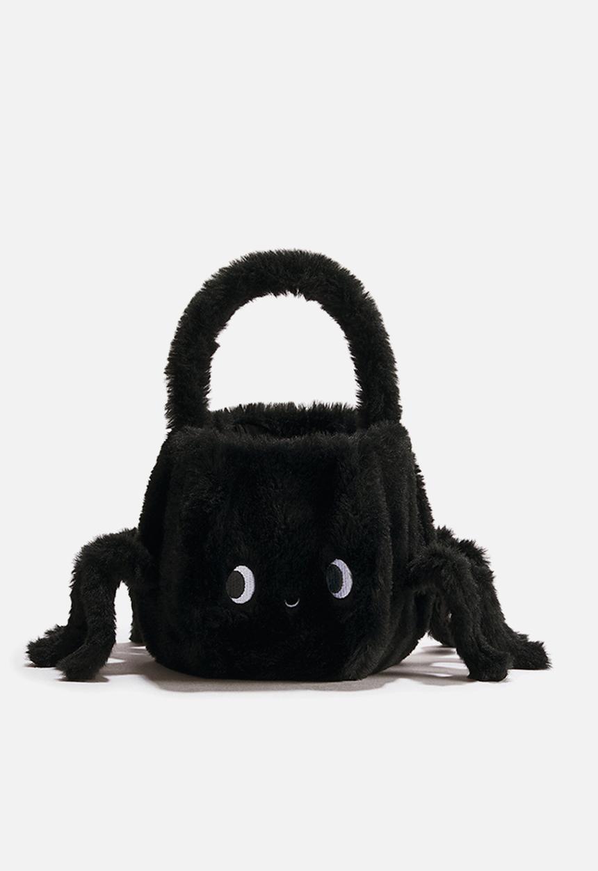 H&M - Spider-shaped fluffy basket - black/spider