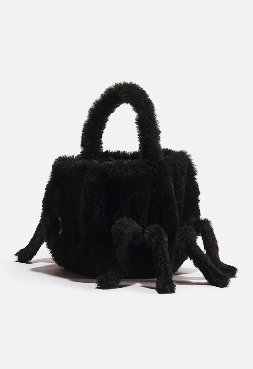 H&M - Spider-shaped fluffy basket - black/spider