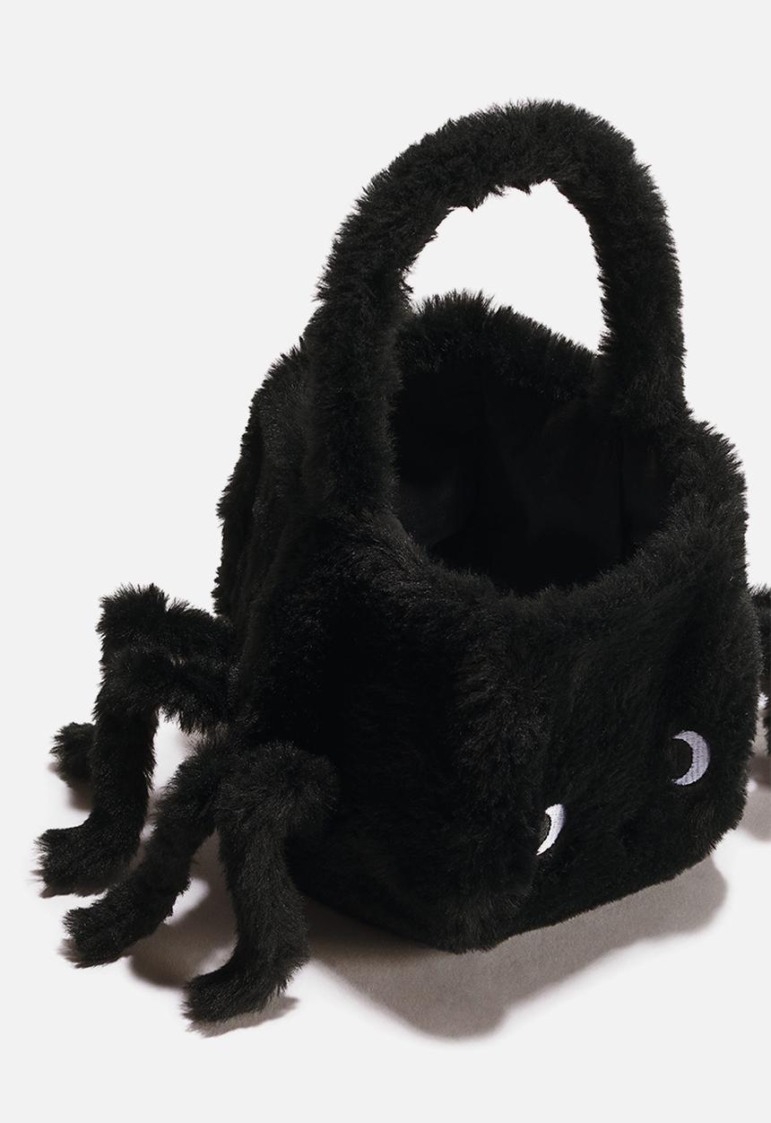 H&M - Spider-shaped fluffy basket - black/spider