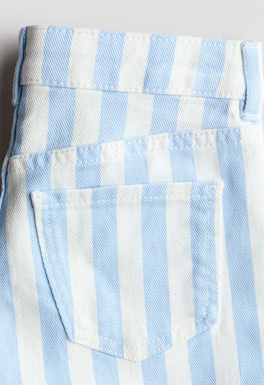 H&M - Denim shorts - light blue/striped